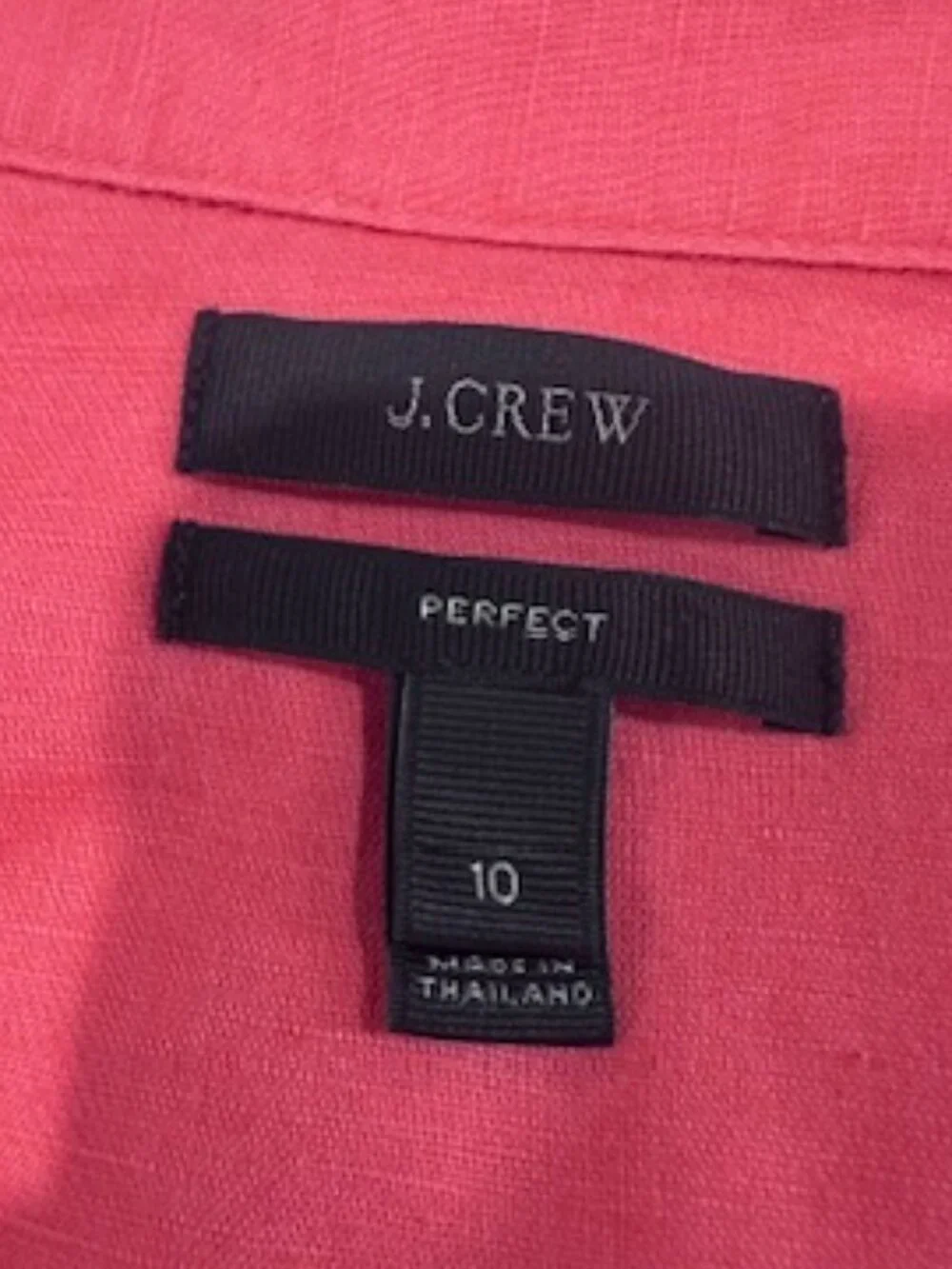 J.Crew Perfect Shirt Women’s Size 10 Coral Linen Cotton Button-Up Top